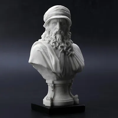 Veronese 9  Leonardo Da Vinci Bust Resin Statue Marble White Finish Sculpture • $49.99