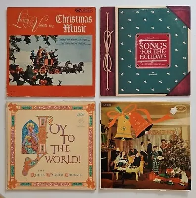 Lot Of 4 Christmas Holiday Vinyl LP Records Bundle Living Voices Roger Wagner • $4.99