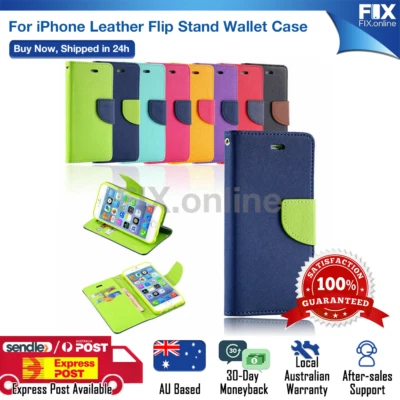 $3.99 • Buy Leather Flip Wallet Card Cover Case For IPhone 6s 7 8 Plus SE2 X/R/S Max 11 Pro