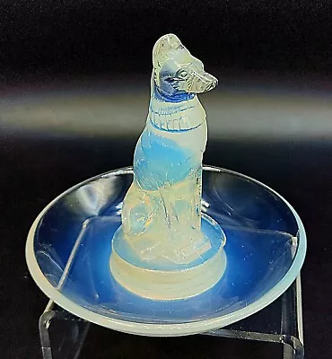 Rare Vintage R. LALIQUE 1926 Opalescent Glass Cendrier W/ Labrador Dog In Center • $849