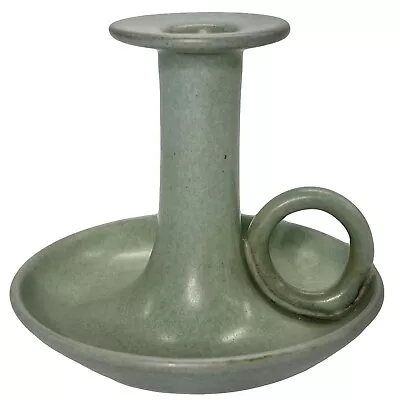 Antique Vintage 1920s Marblehead Pottery Gray Chamberstick Candle Holder • $325