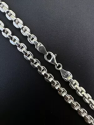 Real 925 Sterling Silver 6mm Men's Puff Rolo Hermes Link Chain Necklace Bracelet • $92.75