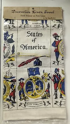 NIP Vintage Kay Dee The Old North Church Linen Tea Towel 13 States Of America • $14.99
