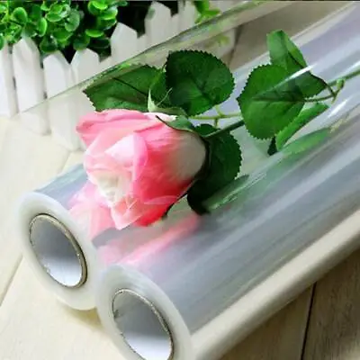 100mX80cm Wide Plain Clear Florist Craft Cellophane Roll Wrap Hamper 20 Micron • £9.91