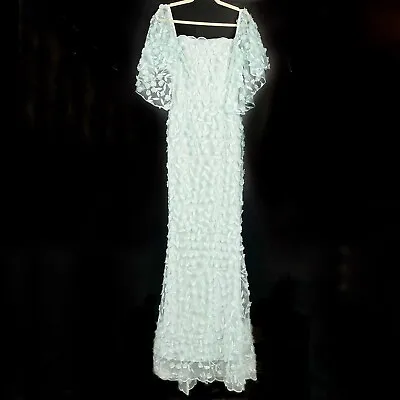 NEW Marchesa Notte Mint Green 3D Floral Maxi Gown Dress Women's Sz 2 • $250.75