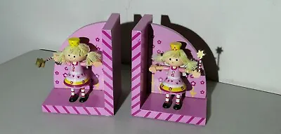 Pair Of Pink Fairy Princess Wooden Bookends   #Ty2 • £8.99