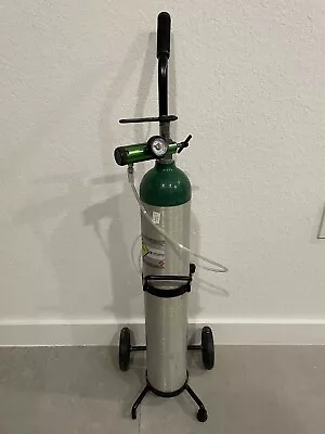 Medical Oxygen Tank (empty) Size E With Drive Regulator And Cart • $52.42