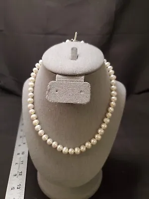 Vintage Jcm Ndividually Knotted Real Natural Pearl Necklace 17” • $125