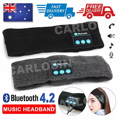 $10.95 • Buy Wireless Bluetooth 5.0 Stereo Eye Mask Headphones Earphone Sleep Music Headband