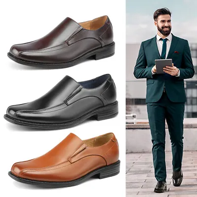 Men's Dress Loafers Slip-ons Shoes Square Toe Leather Linings Shoes US WIDE SIZE • $29.79