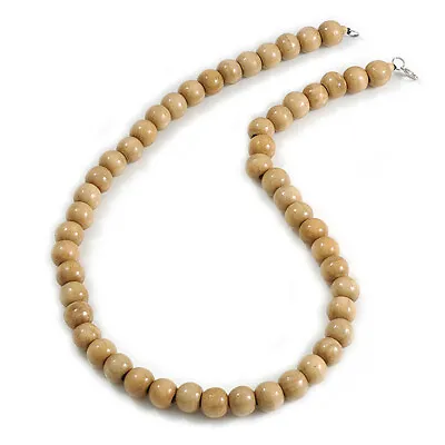 Men/Women/Unisex Natural Wood Beaded Chunky Necklace - 70cm Long/15mm Diameter • £12.90