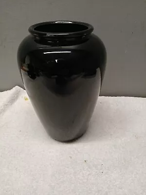 Vintage 7  Black Glass Urn Vase Cut Flower Vase • $19.99