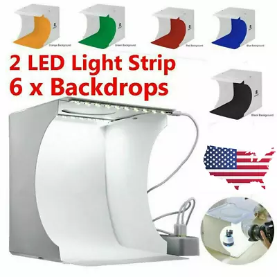 Mini Backdrop LED Lightroom Photography Photo Studio Photo Shooting Tent Kit • $26.55