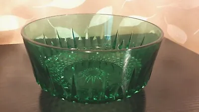 £13.99 • Buy Arcoroc France  Emerald Green Glass Serving Bowl 20cm, Preowned