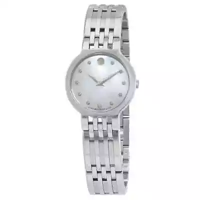 Movado Esperanza Quartz Diamond White MOP Dial Ladies Watch 0607498 • $521.46