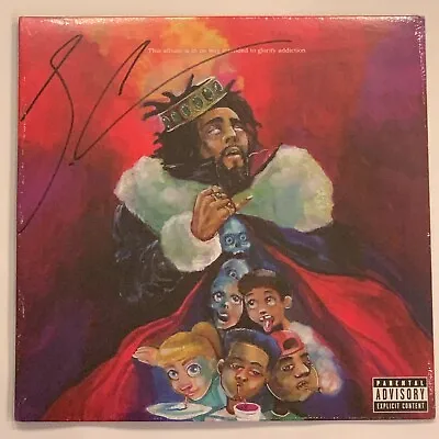 J Cole KOD Autographed Signed Vinyl 12  Red Record 2018 • $500