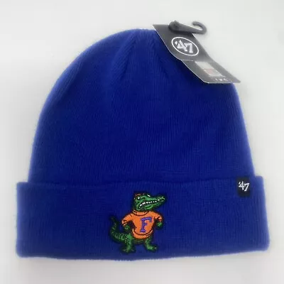 '47 Brand Florida Gators Mens Raised Cuff Knit Beanie Logo Winter Hat Cap Blue • $21.99