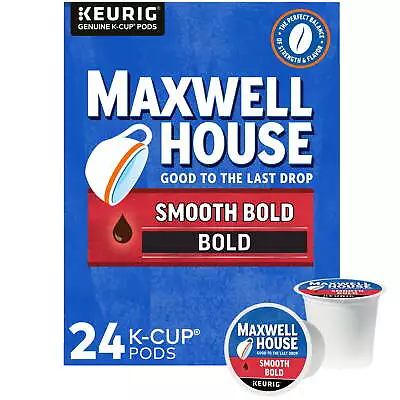 Maxwell House Smooth Bold Roast Coffee K-Cup Pods 24 Ct Box 100% Pure Coffee • $12.78