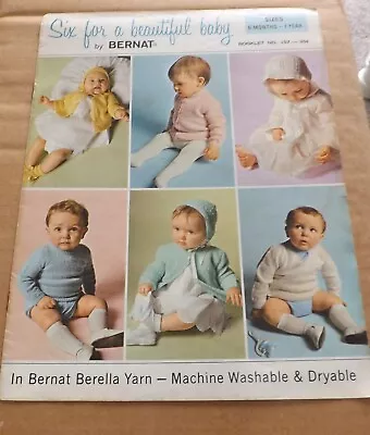 Bernat # 157 Vintage Knitting Pattern Book For Babies Outfits 6 Months To 1 Yr • £3.99
