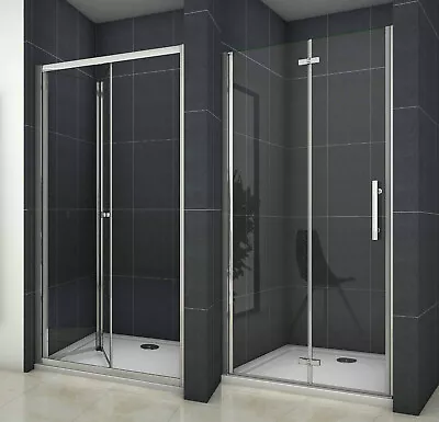 Bifold Shower Door Frameless Framed Glass Enclosure Cubicle Screen Panel • £117