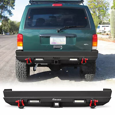 Complete Rear Bumper For 1989-2001 Jeep Cherokee XJ W/LED Lights Red D-Ring Kit • $325.99