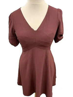 Miss Selfridge Burgundy Short Sleeve Dress - UK Ladies Size 12 - NEW • £7