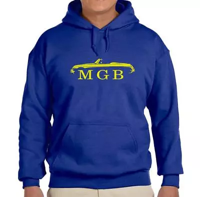 MG MGB Convertible Sports Car Royal Blue Hoodie Sweatshirt FREE SHIP • $35