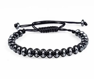 Hematite Rope Bead Bracelet Top Quality Jewellery For Men A639 • £14