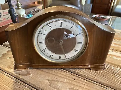 Vintage WindUp Mantel Shelf Clock Stanton Great Britain 1930-40s Parts Or Repair • $42