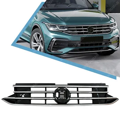 Chromed Grille Front Bumper Upper Grill For 2022-2024 Volkswagen Tiguan VW Trim • $229.99