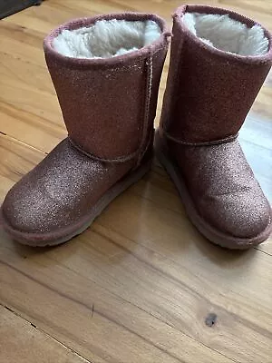 Toddler Girls Pink Sparkle Ugg Boots Size 11 • $19.99