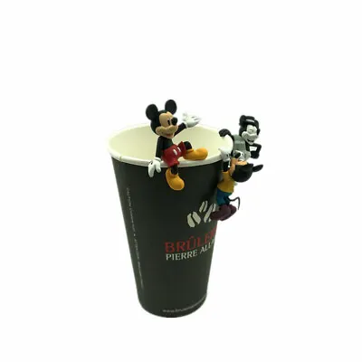 1 Set 3 Mickey Mouse Figures Cup Edge Figurines Cake Topper Ornament Toy 5-6cm • $6.21