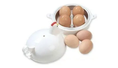 Microwave Egg Boiler 4 Eggs Microwave Eggs Steamer Chicken Shape Egg Cooker • $38.37