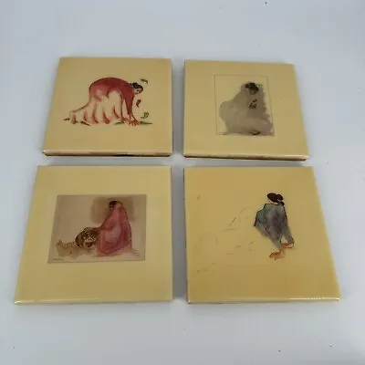 R. C. Gorman 6 Inch X 6 Inch Ceramic Art Wall Hanging Tiles- Set Of 4 • $54.99