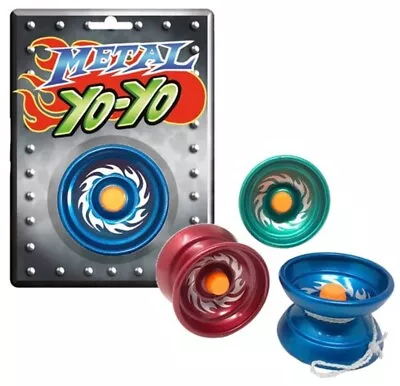 Pack Of 3 Metal Yo-Yo (1 Of Each Colour) Classic Toy Party Bag Stocking Fillers • £4.95