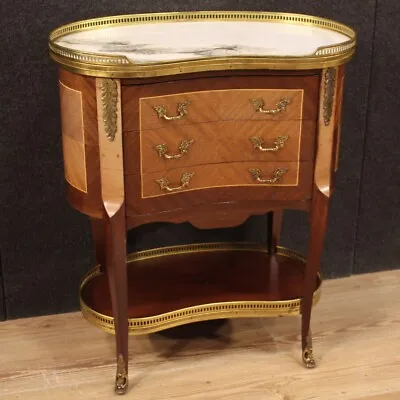 Side Table Furniture Night Stand Wood Marble Top 900 Antique Style Living Room • $3200