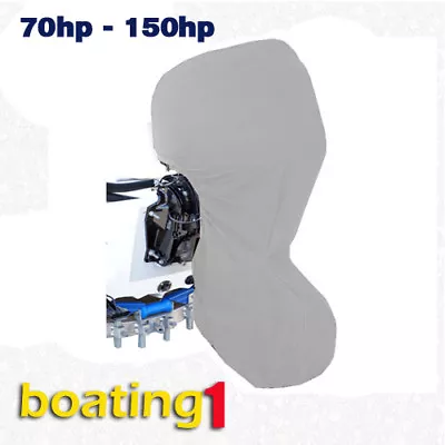 $55.95 • Buy Full Outboard Boat Motor Engine Cover Dust Rain Protection Grey - 70hp - 150hp