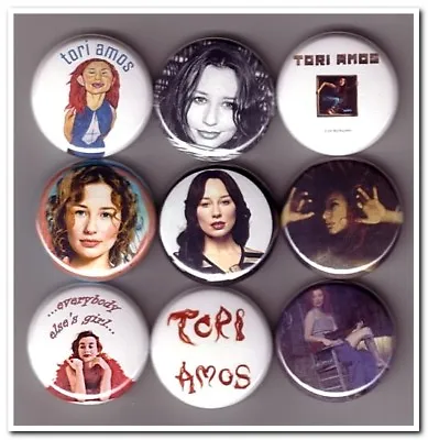 TORI AMOS Buttons Pins Badges 9 Pinback Lot Piano Music Little Earthquakes • $11.77