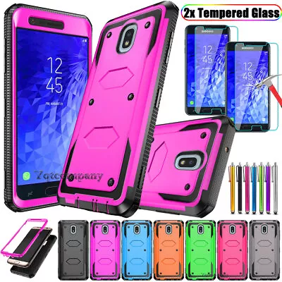 For Samsung GALAXY J7 Phone Dual Shockproof Case Cover / Glass Screen Protector • $9.89