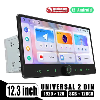 EU Stock HD 12.3 Inch Touchscreen Double Din Android Auto Radio With Volume Knob • £450