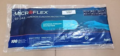 Ansell Microflex Gloves Elbow Length Powder Free Large Pack Of 100 # 93-243 • $26