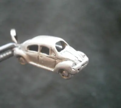 VW Beetle Herbie Vintage 925 Sterling Silver Bracelet Charm Pendant 4.6g • $15.50