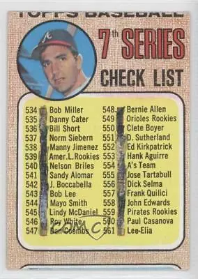 1968 Topps High # Clete Boyer Checklist 7th Series (539 Is Amer L Rookies) • $2.27
