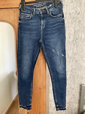 Jack Wills Super Skinny Crop The Fernham Blue Denim Jeans Size 8 • £7.50