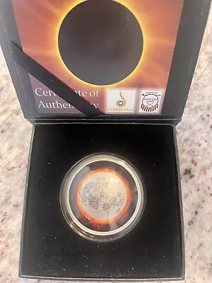 2017 American Solar Eclipse Silver Proof Coin Curved Colored Coa • $219.95