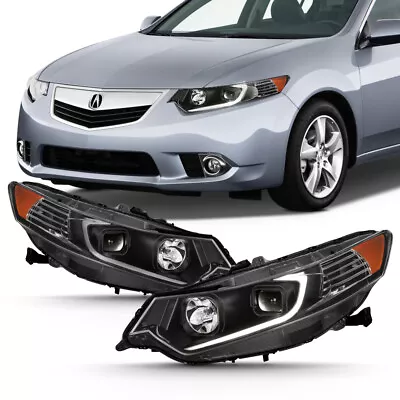 For 09-14 Acura TSX CU2 LED Light Tube DRL Projector Replacement Head Lamp Black • $299.95