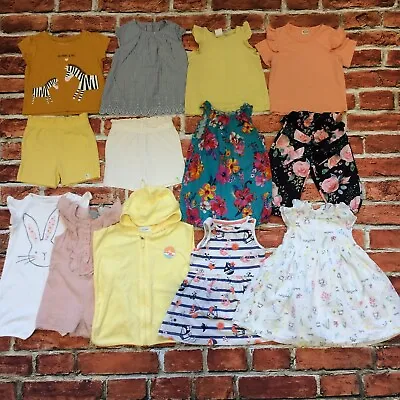 Baby Girls 9-12 Months Clothes Bundle Playsuit Dress Tops Shorts M&S Next TU Etc • £16.50