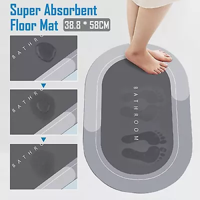 Super Absorbent Floor Mat Non-Slip Bath Mat Soft Diatom Mud Quick-Drying Mat • $14.59