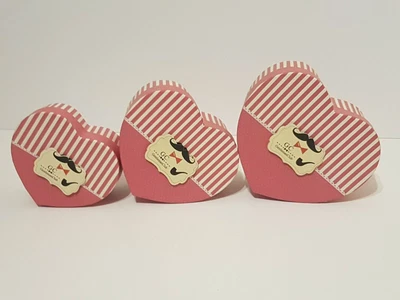 £7.95 • Buy Heart Shaped Gift Box Set Of 3 Nest Sets Flowers Jewellery Sea  Storage Stacking
