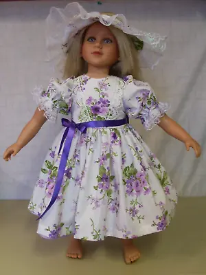 My Twinn Doll Dress Panties And Sun Hatno Doll Purple Lilacs Lace & Ribbon Trim • $26.99